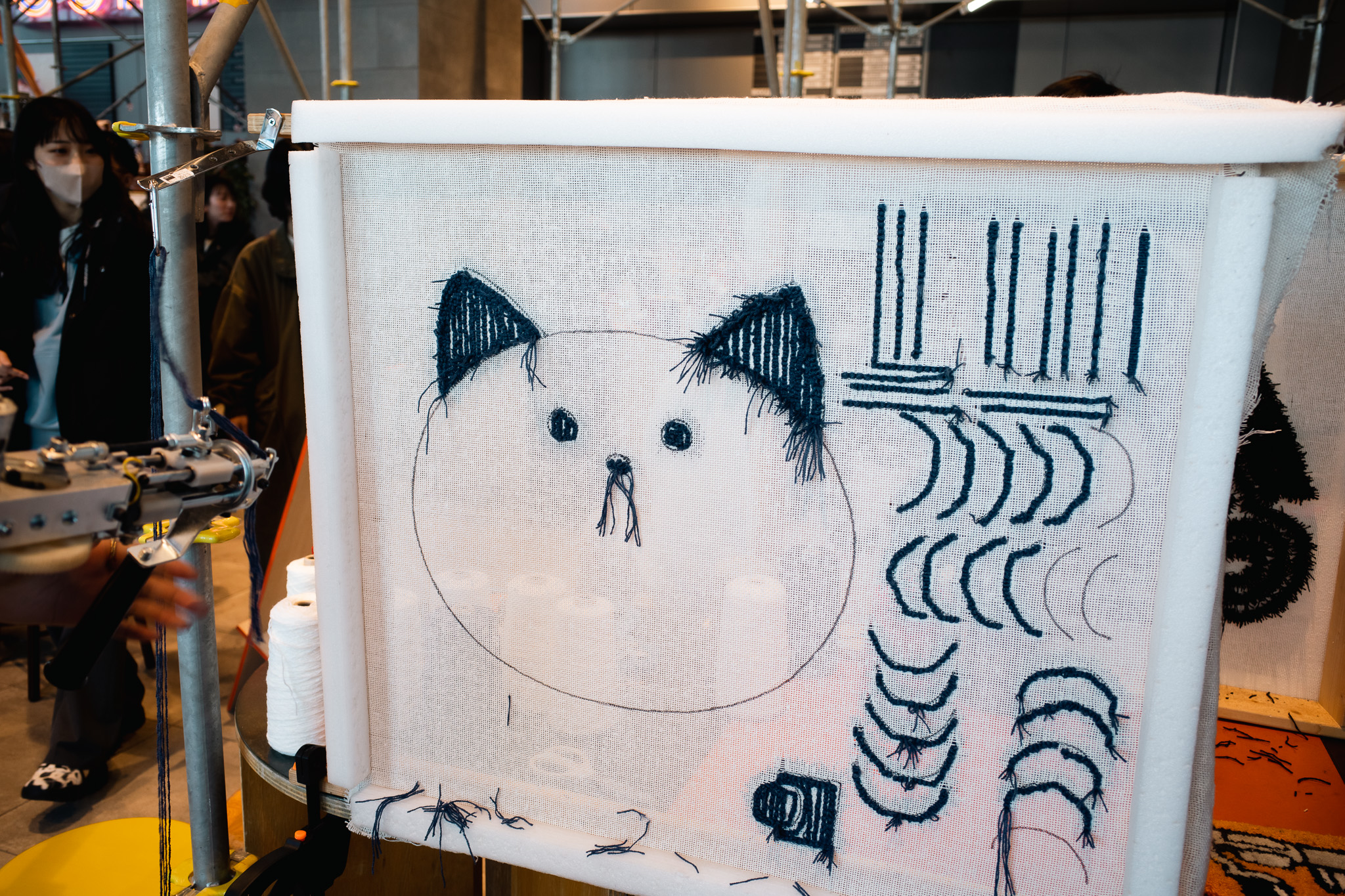 猫の絵 猫インテリア カーペット画 布絵 ねこ 店舗什器-